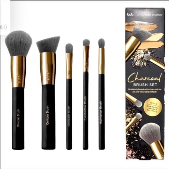 Billion Dollar Brows Charcoal Brush Set Makeup Brush Set 5 Ct NEW in BOX! - Picture 2 of 12